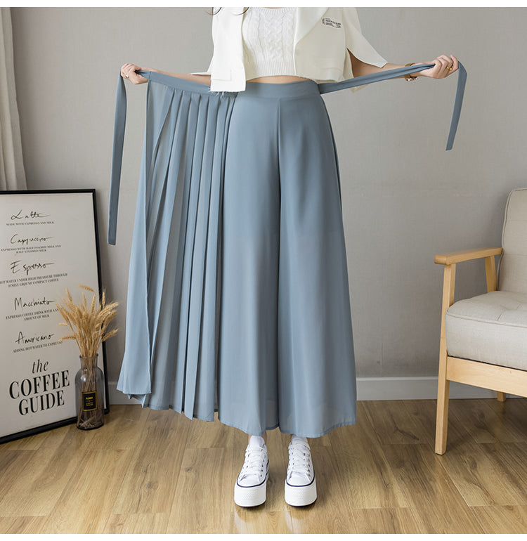 Hakama stiliaus kelnes moterims