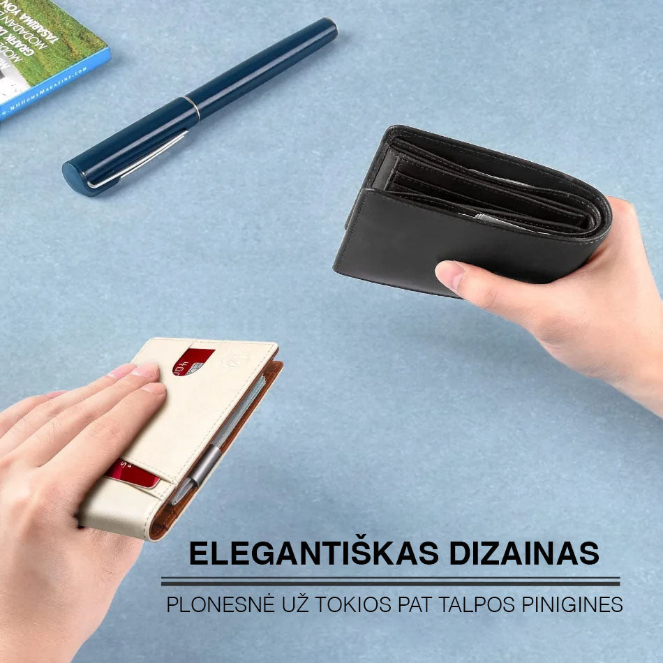 Elegantiška odinė piniginė vyrams