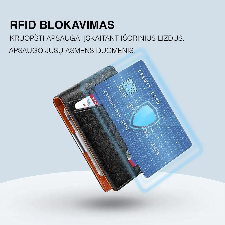 Elegantiška odinė piniginė vyrams