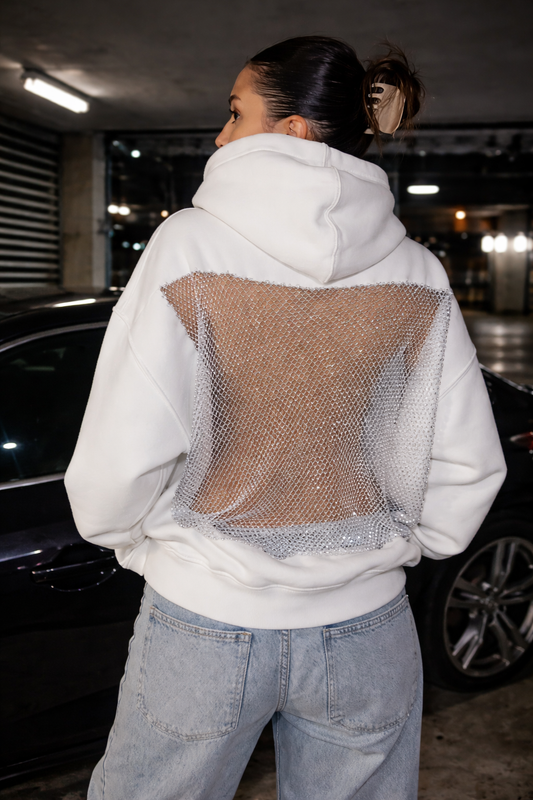 Sparkle & shine Oversized džemperis su gobtuvu