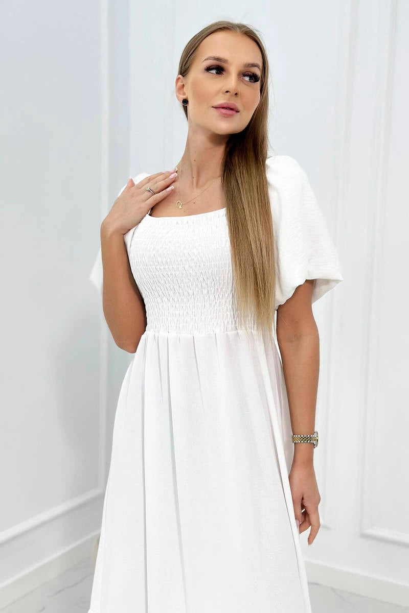 Suknelė su marga iškirpte - Baltos  spalvos