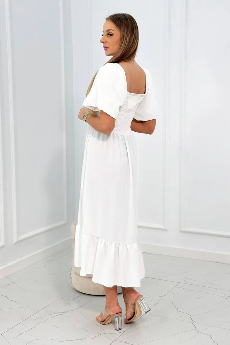 Suknelė su marga iškirpte - Baltos  spalvos