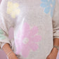 Megztinis su gėlių mohera -  Smėlio spalva