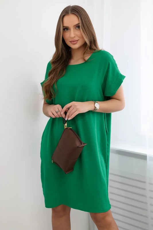 Suknelė su kišenėmis - Žalios spalvos