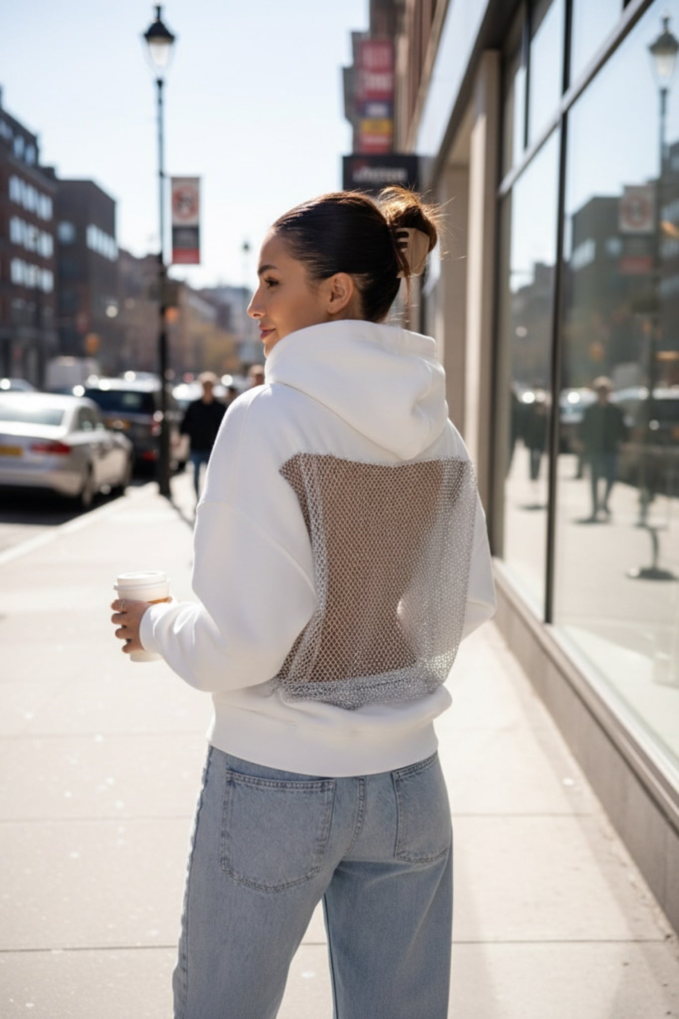 Sparkle & shine Oversized džemperis su gobtuvu