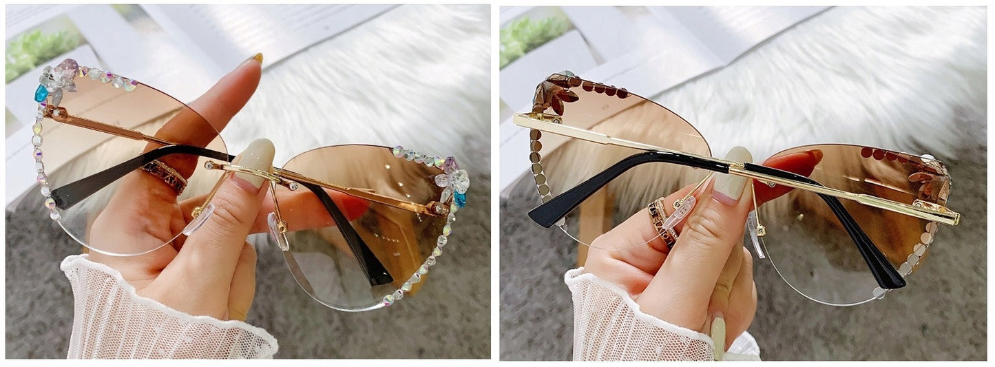 Women's sunglasses with rhinestones 