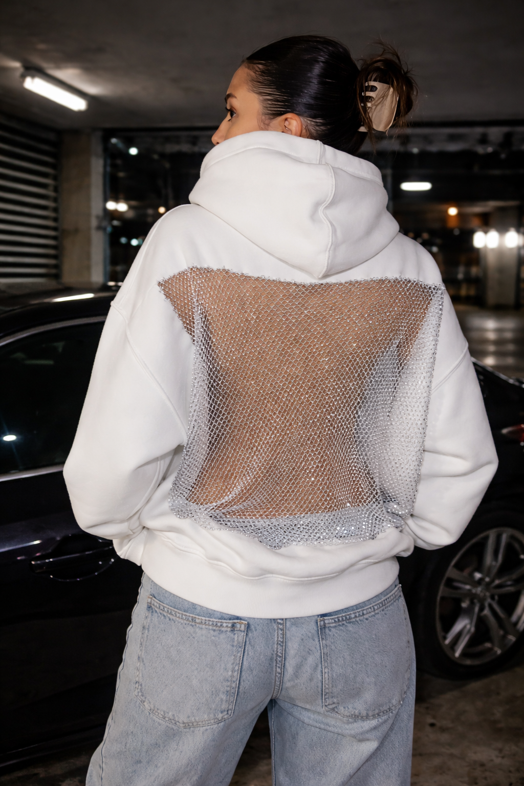 Sparkle & shine Oversized džemperis su gobtuvu