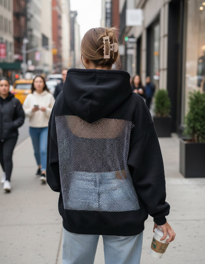 Sparkle & shine Oversized džemperis su gobtuvu