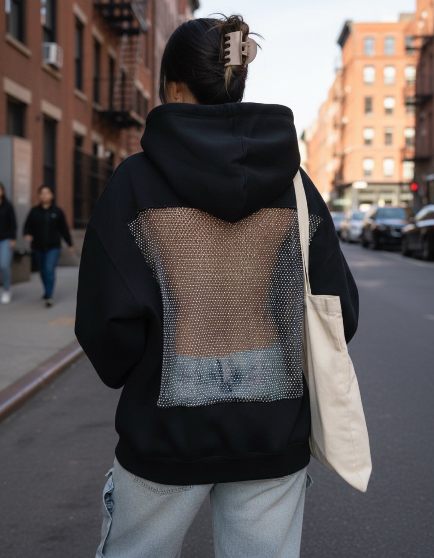 Sparkle & shine Oversized džemperis su gobtuvu