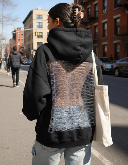 Sparkle & shine Oversized džemperis su gobtuvu